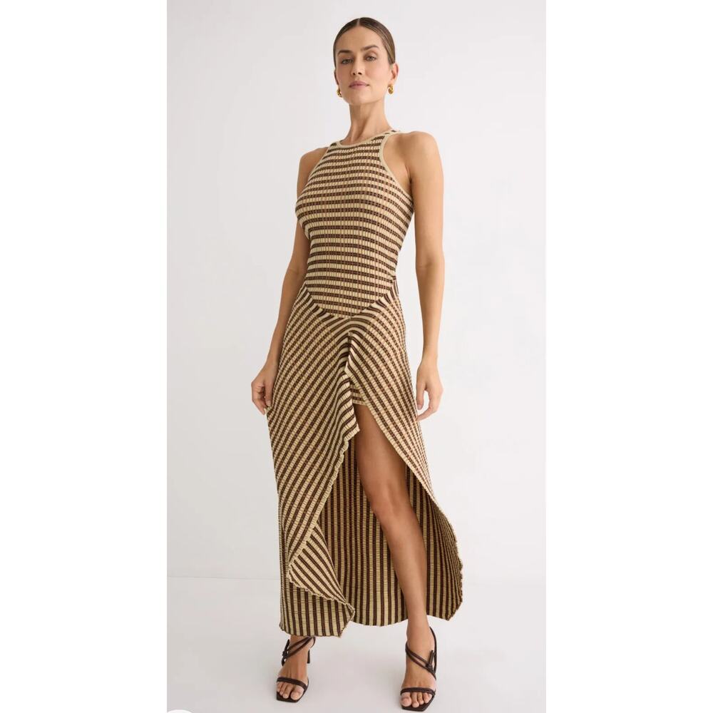 Nanushka Aliki Multicolored Stripe  Midi Dress Size S